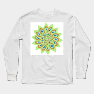 Peacock feathers in a circle isolated on white background Long Sleeve T-Shirt